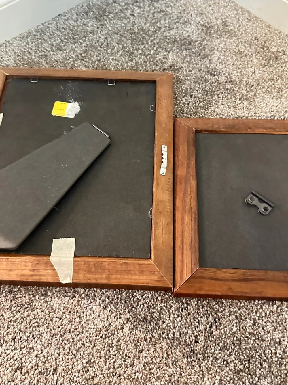 Lot of 2 vintage wood frames with green trim